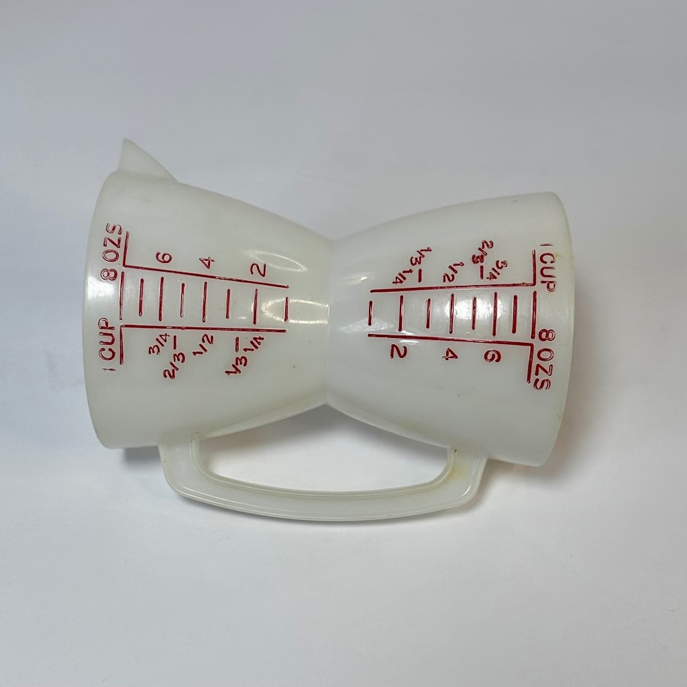 Vintage Tupperware Flip Wet & Dry 1 Cup Measuring Cup Red Markings